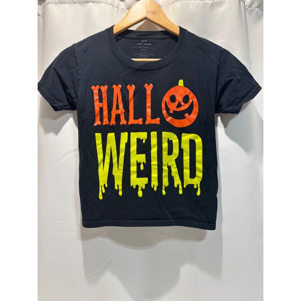Michaels Hallo Weird Graphic Tee Youth S Black Pumpkin Halloween Shirt